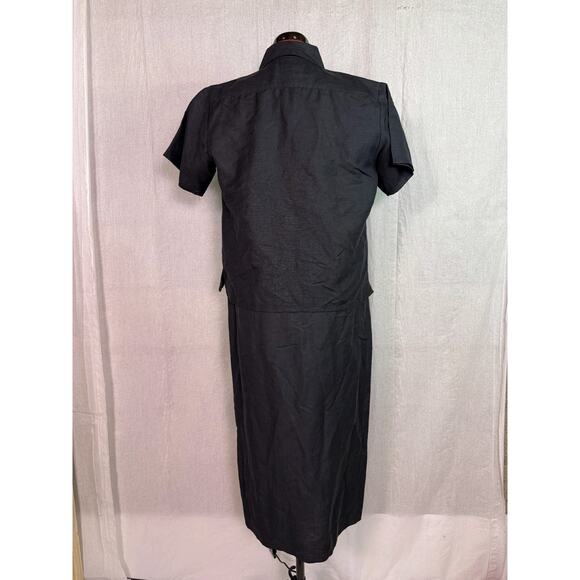 Leslie Fay Dress Womens Medium Petite Black Cover-up Cottagecore Vintage D763 - Picture 3 of 13